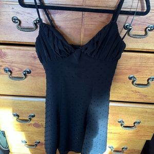 Lulus Black, black dotted dress.